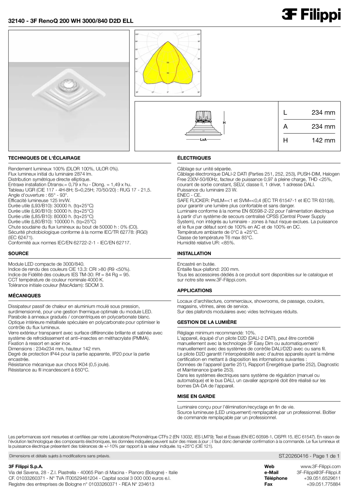 32140 - 3F RenoQ 200 WH 3000-840 D2D ELL - Datasheet - fr
