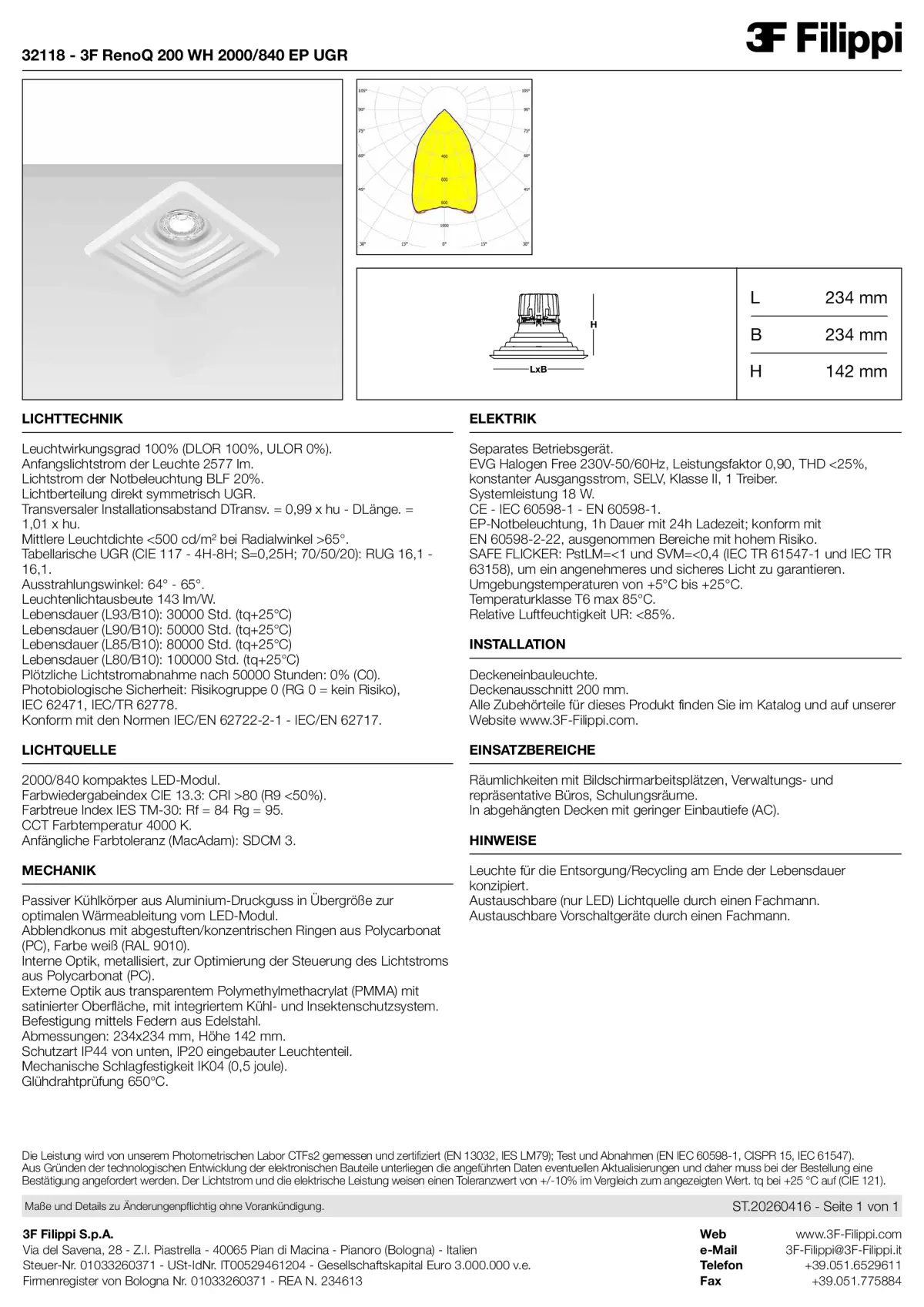 32118 - 3F RenoQ 200 WH 2000-840 EP UGR - Datasheet - de