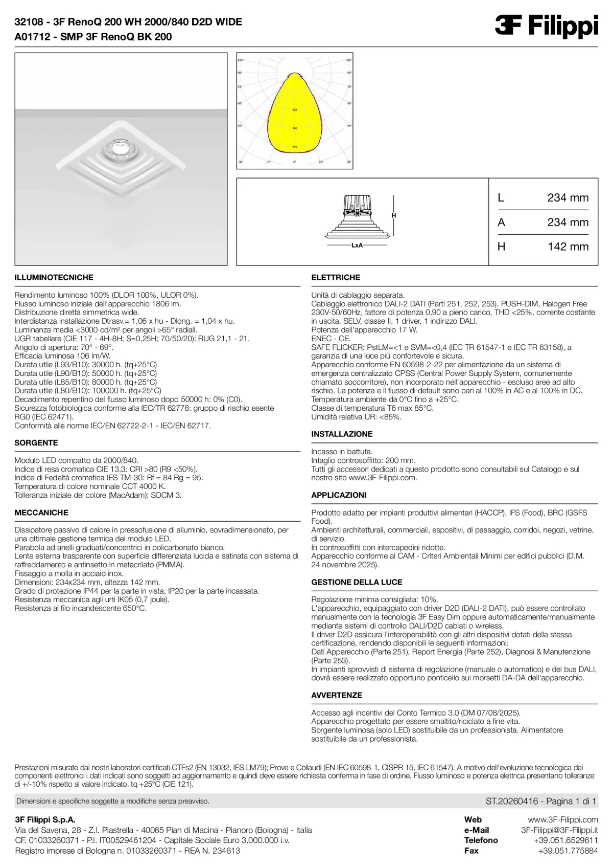 32108+A01712 - 3F RenoQ 200 WH 2000-840 D2D WIDE + SMP BK - Datasheet - it