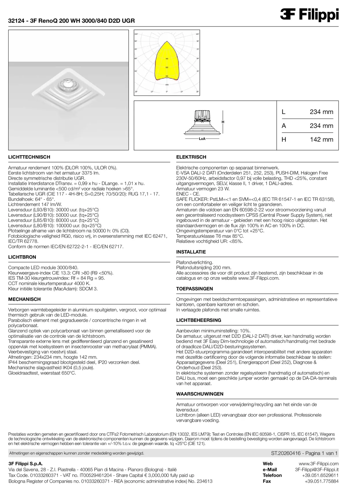 32124 - 3F RenoQ 200 WH 3000-840 D2D UGR - Datasheet - nl