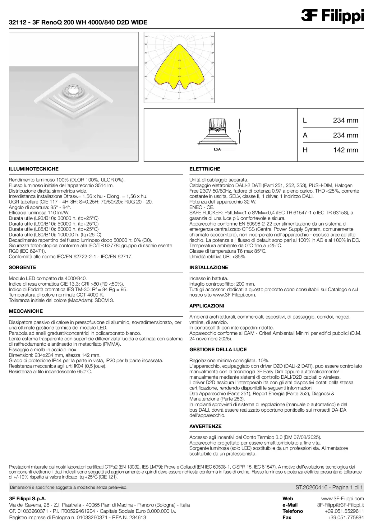 32112 - 3F RenoQ 200 WH 4000-840 D2D WIDE - Datasheet - it