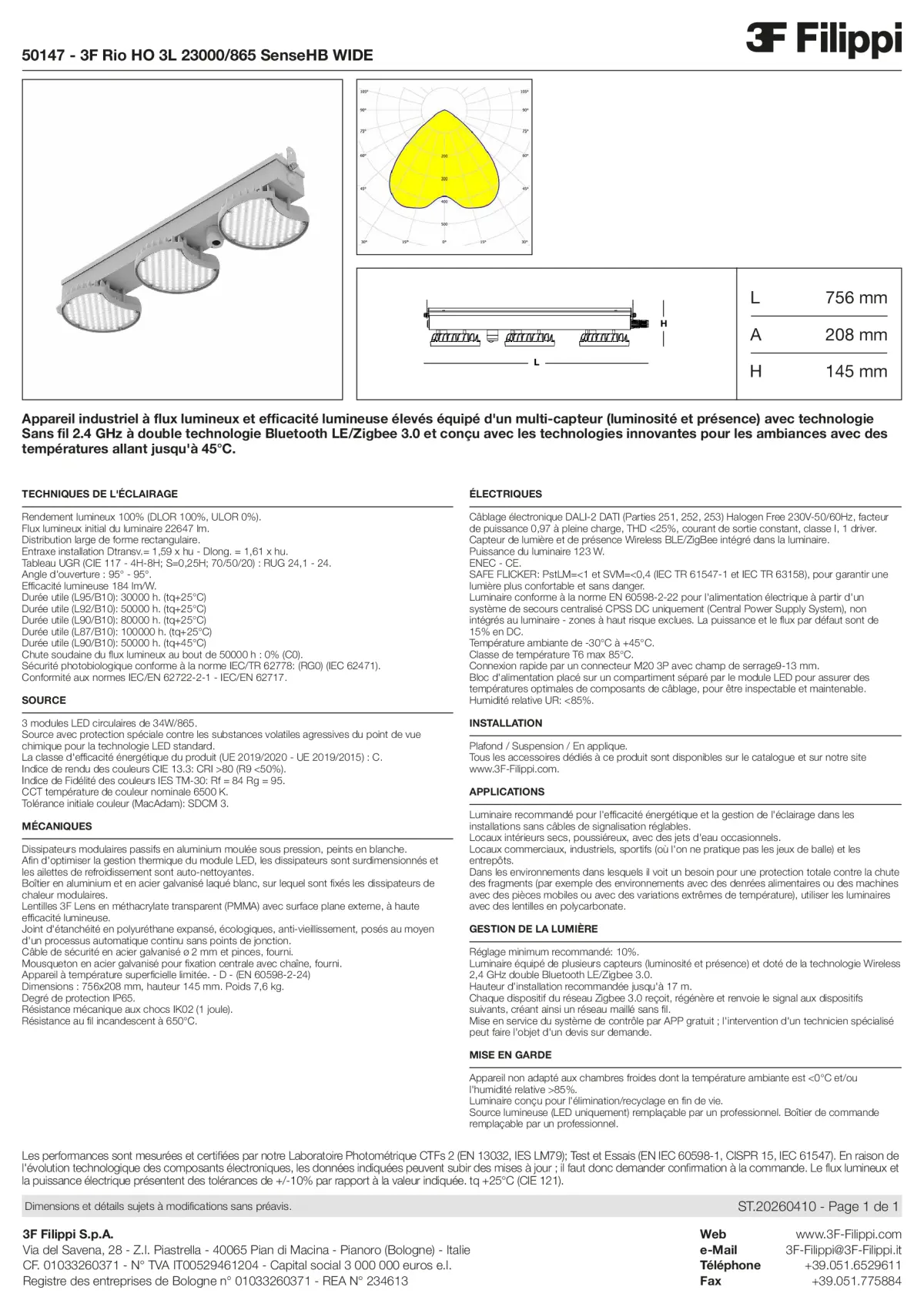 50147 - 3F Rio HO 3L 23000-865 SenseHB WIDE - Datasheet - fr