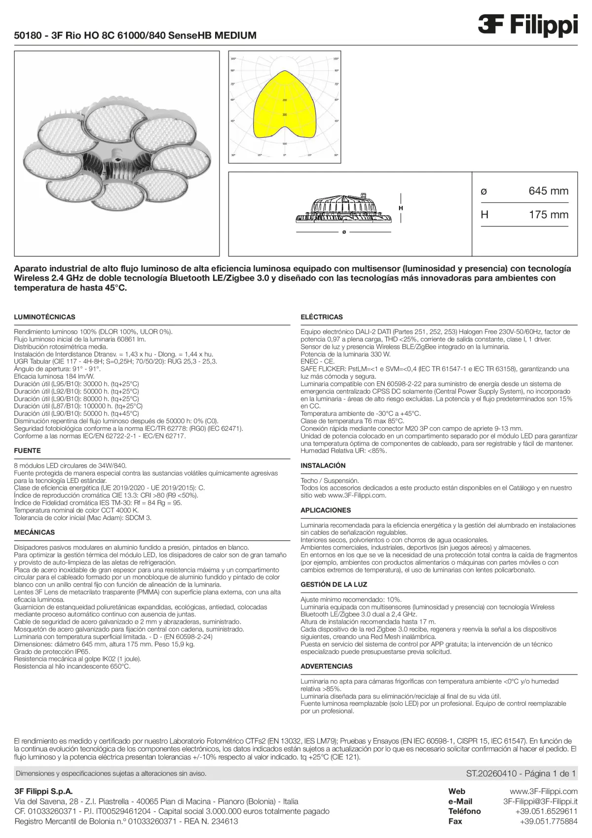 50180 - 3F Rio HO 8C 61000-840 SenseHB MEDIUM - Datasheet - es