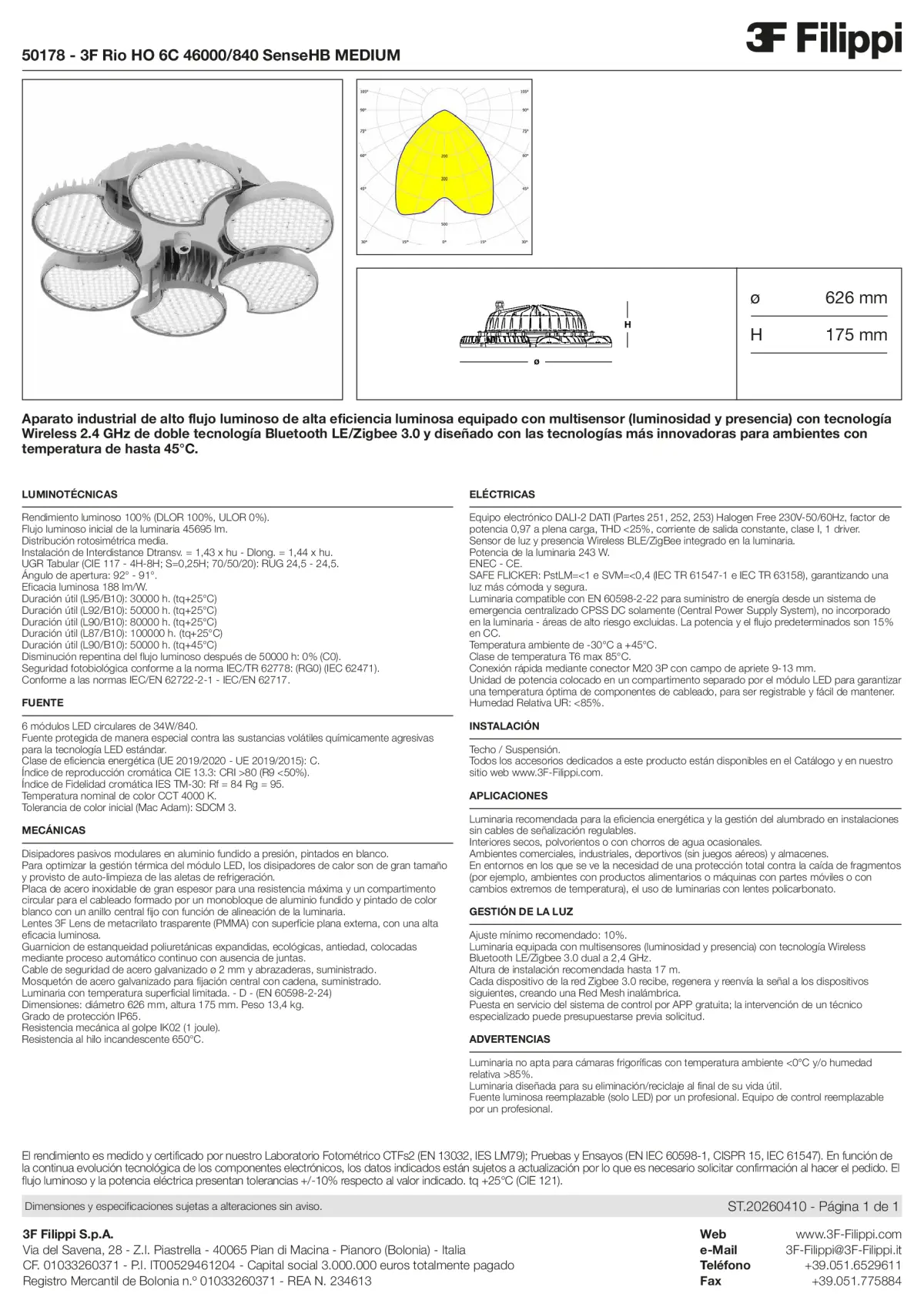 50178 - 3F Rio HO 6C 46000-840 SenseHB MEDIUM - Datasheet - es