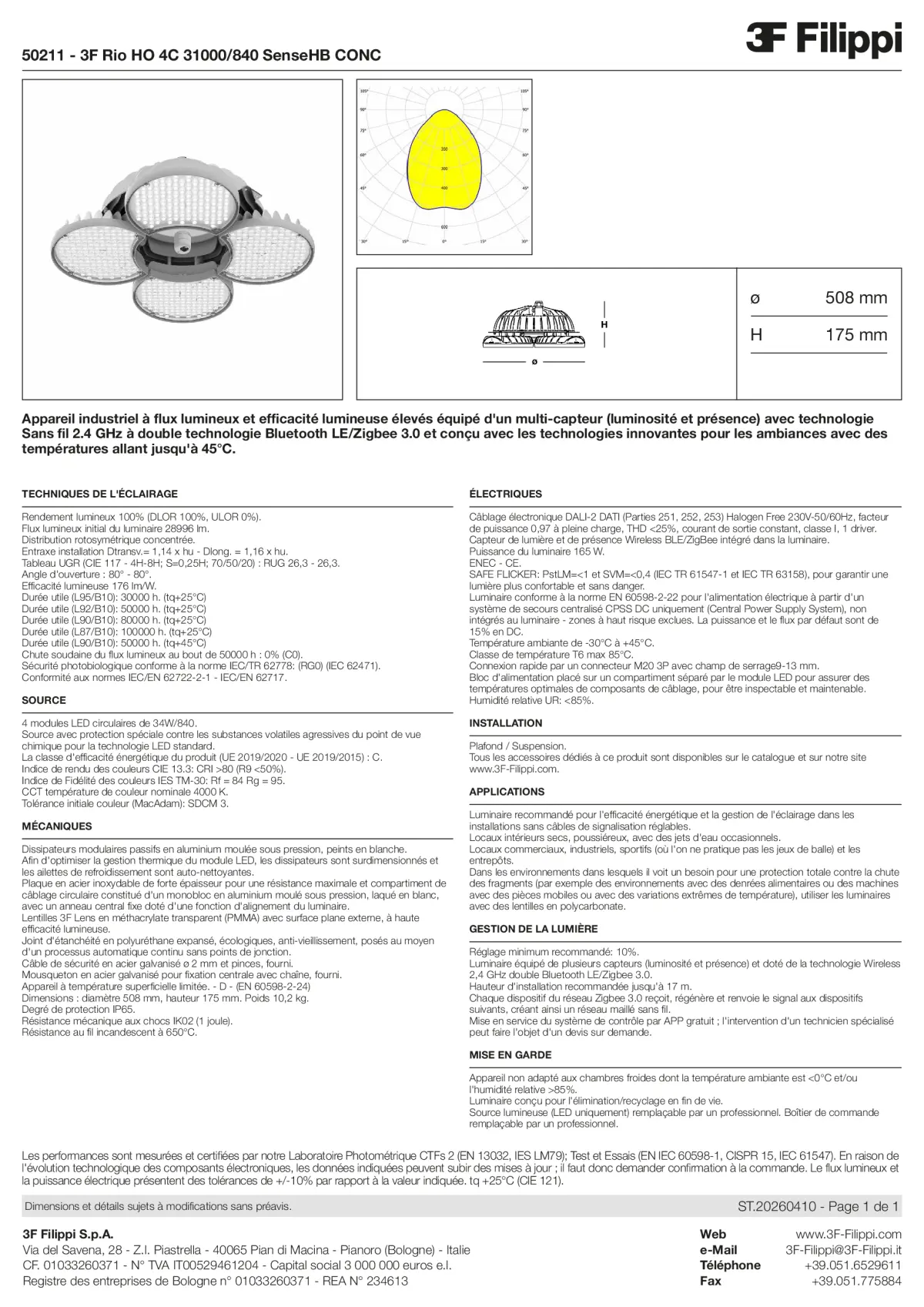 50211 - 3F Rio HO 4C 31000-840 SenseHB CONC - Datasheet - fr