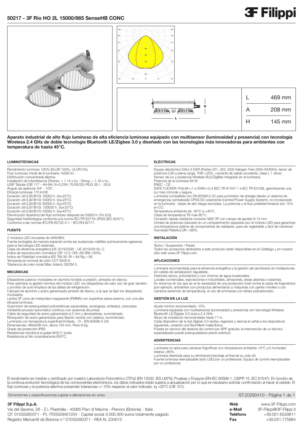 50217 - 3F Rio HO 2L 15000-865 SenseHB CONC - Datasheet - es