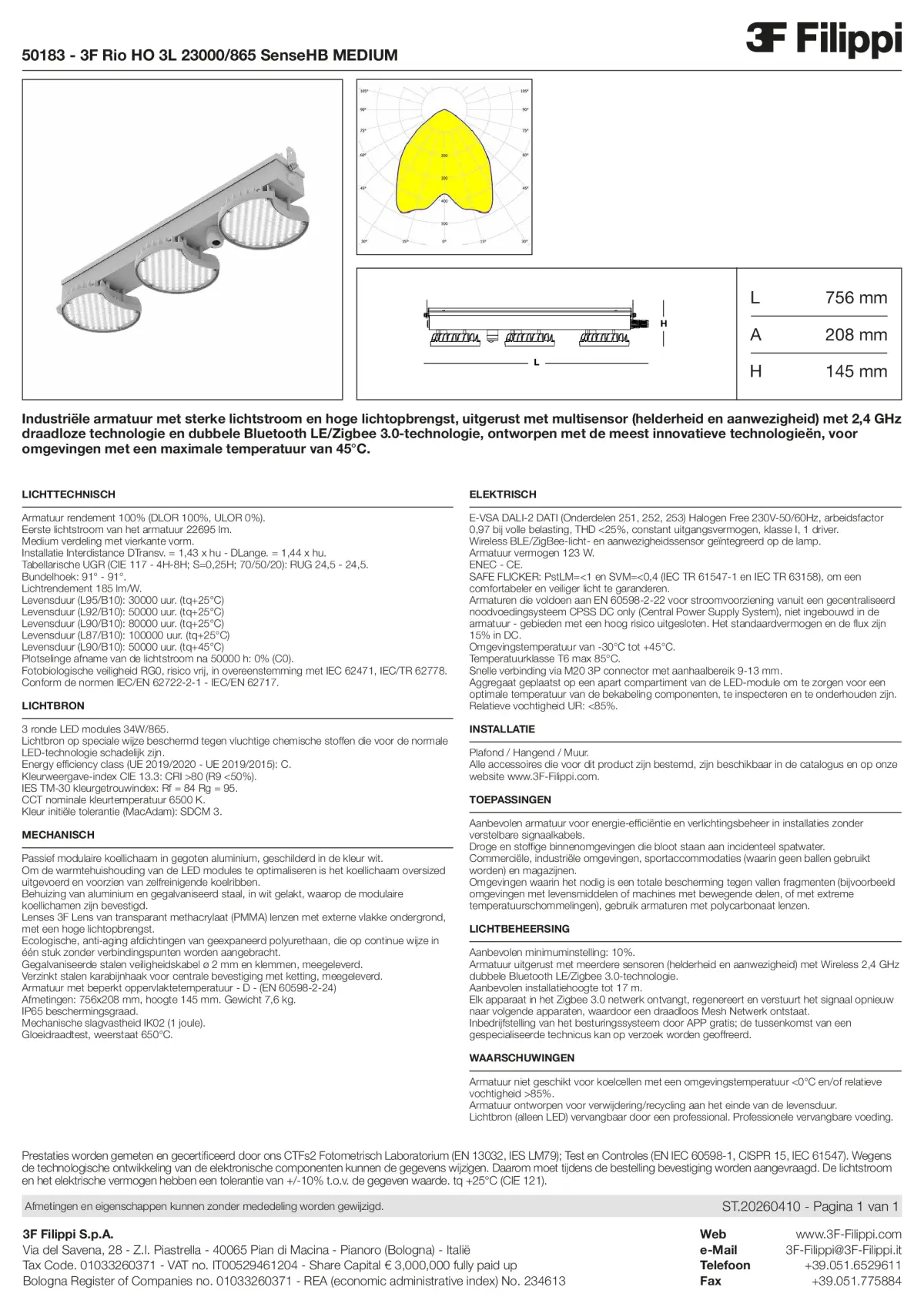 50183 - 3F Rio HO 3L 23000-865 SenseHB MEDIUM - Datasheet - nl