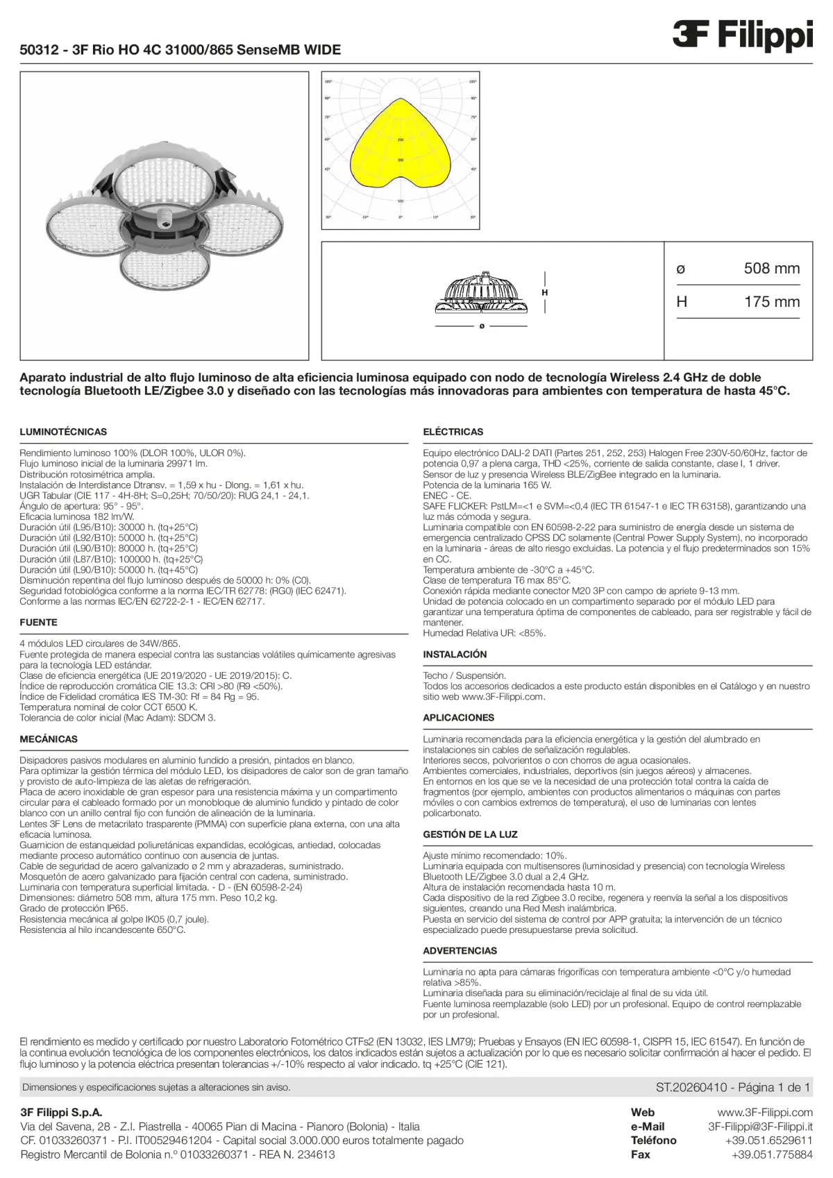 50312 - 3F Rio HO 4C 31000-865 SenseMB WIDE - Datasheet - es