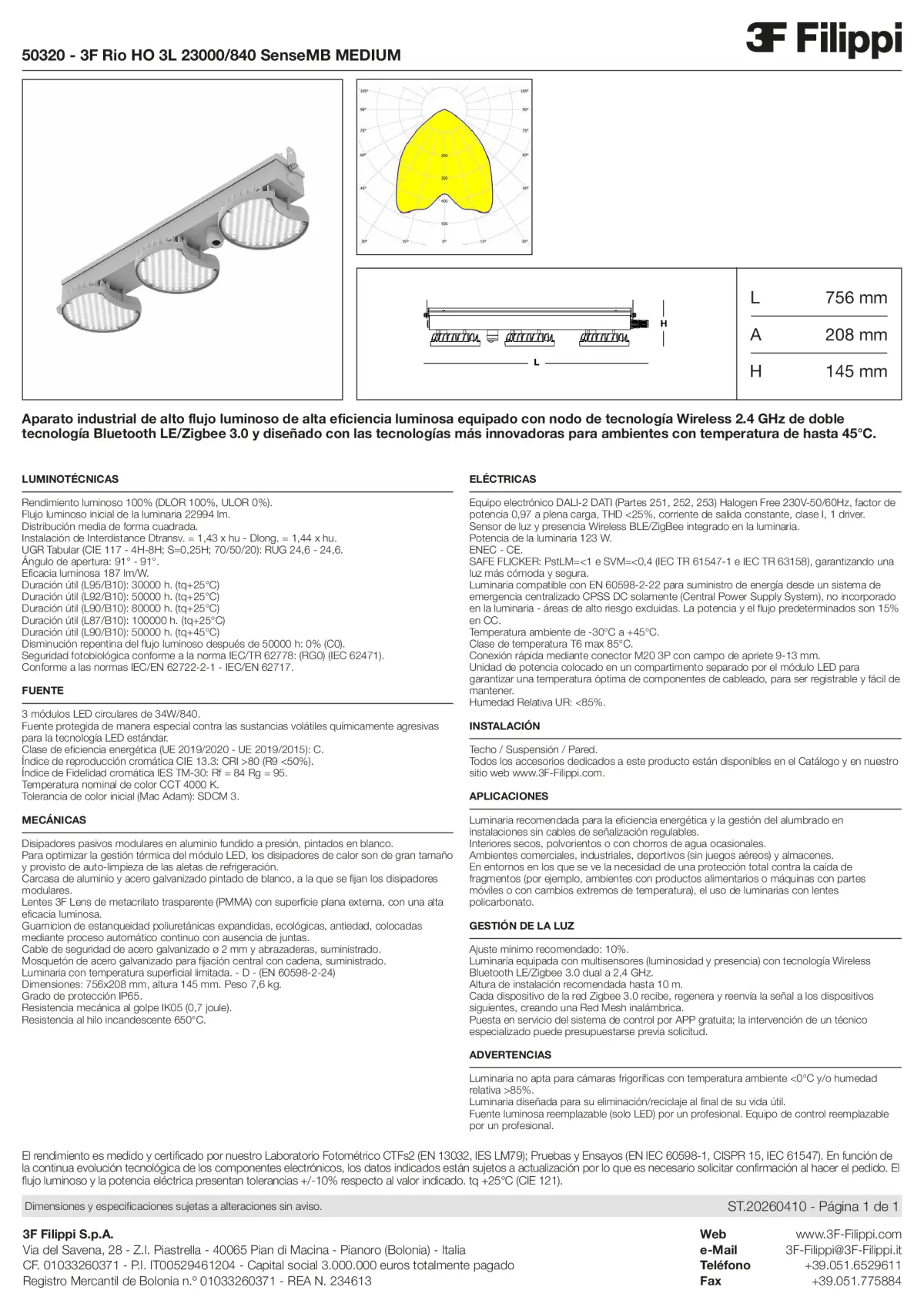 50320 - 3F Rio HO 3L 23000-840 SenseMB MEDIUM - Datasheet - es