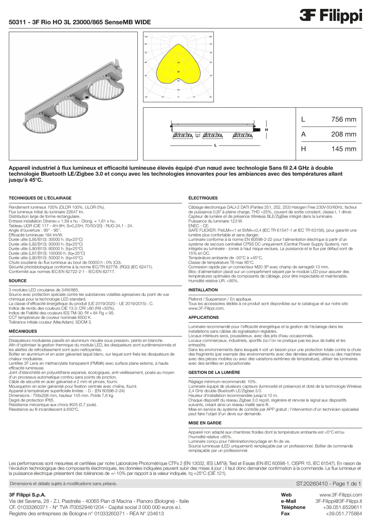 50311 - 3F Rio HO 3L 23000-865 SenseMB WIDE - Datasheet - fr