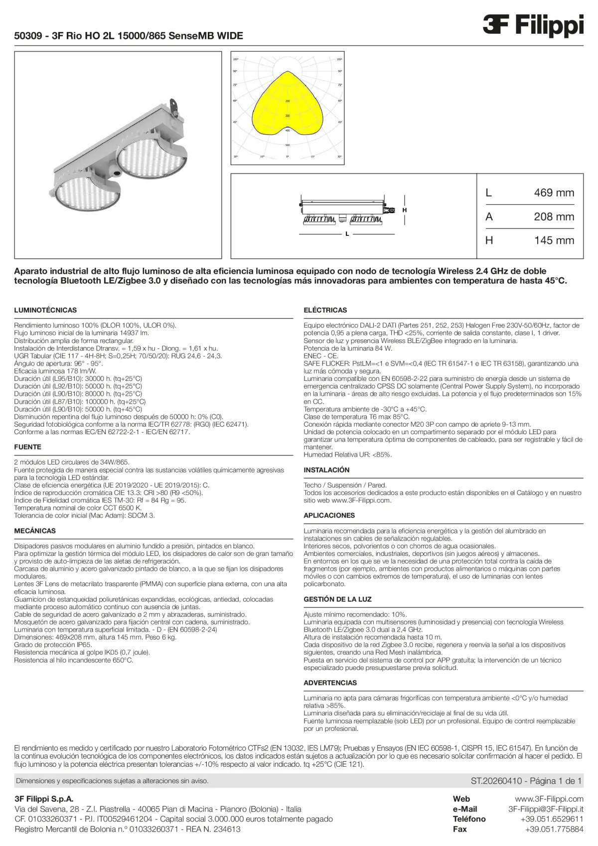 50309 - 3F Rio HO 2L 15000-865 SenseMB WIDE - Datasheet - es