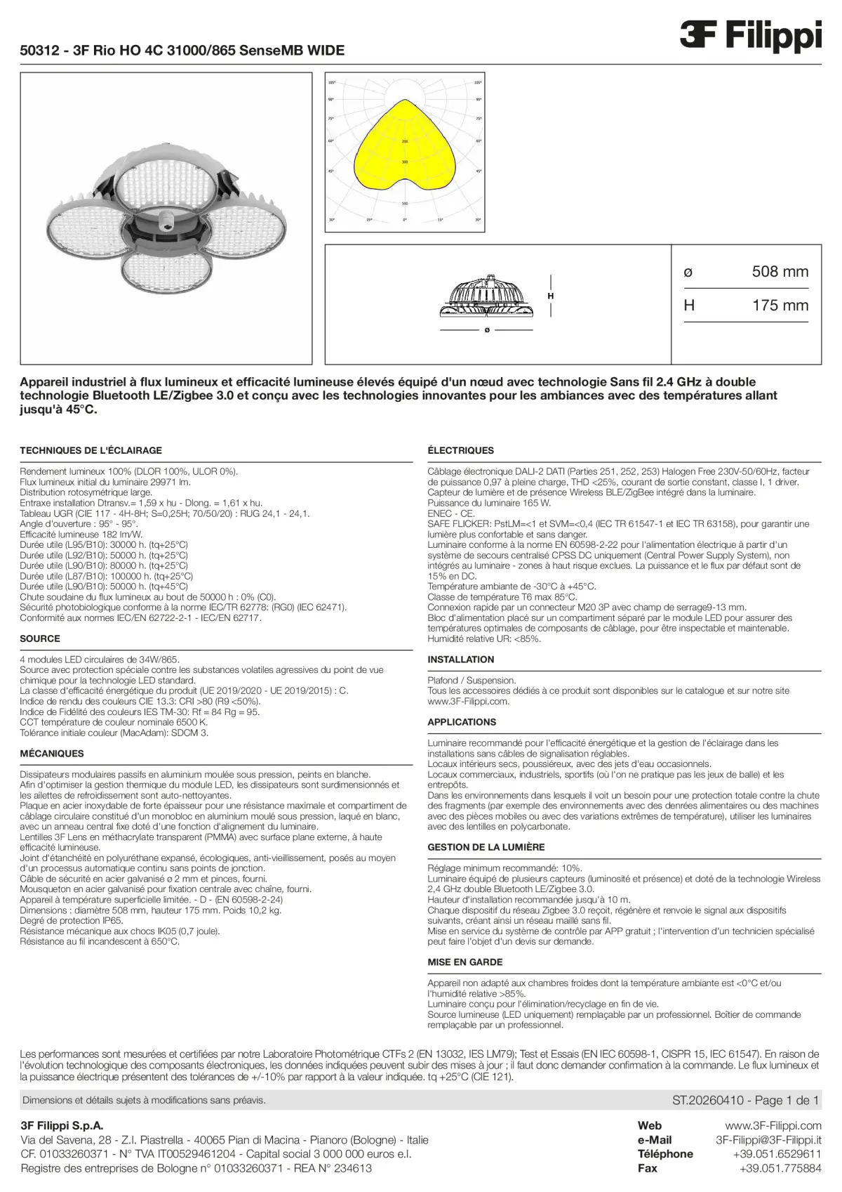 50312 - 3F Rio HO 4C 31000-865 SenseMB WIDE - Datasheet - fr