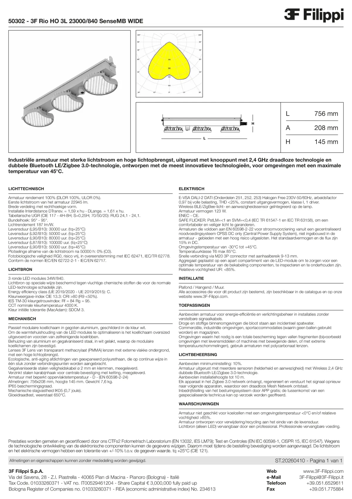50302 - 3F Rio HO 3L 23000-840 SenseMB WIDE - Datasheet - nl