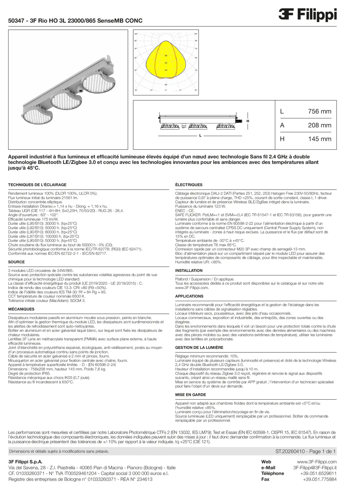 50347 - 3F Rio HO 3L 23000-865 SenseMB CONC - Datasheet - fr