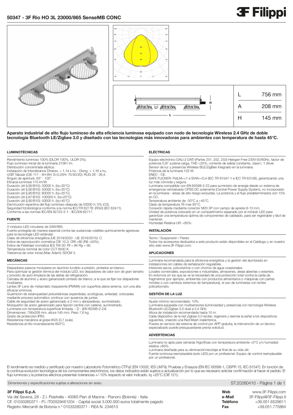 50347 - 3F Rio HO 3L 23000-865 SenseMB CONC - Datasheet - es