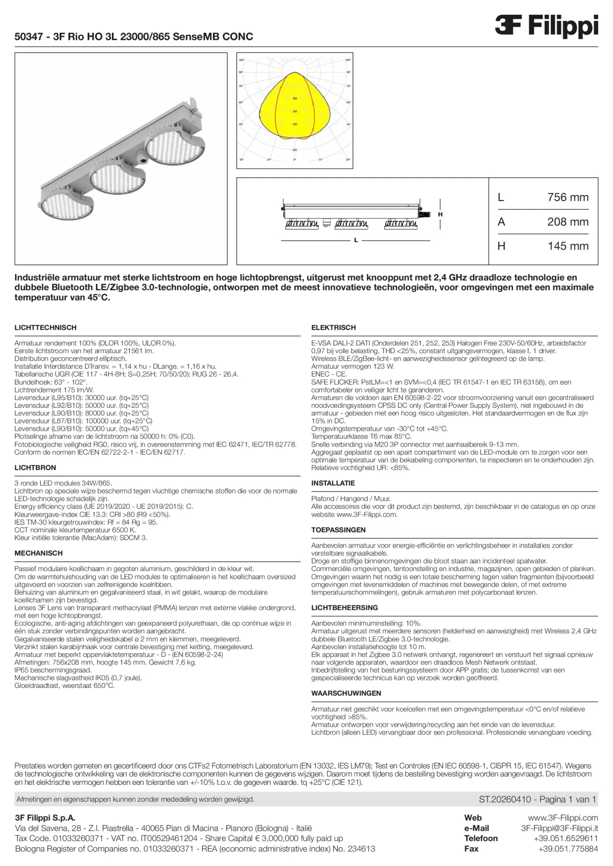50347 - 3F Rio HO 3L 23000-865 SenseMB CONC - Datasheet - nl