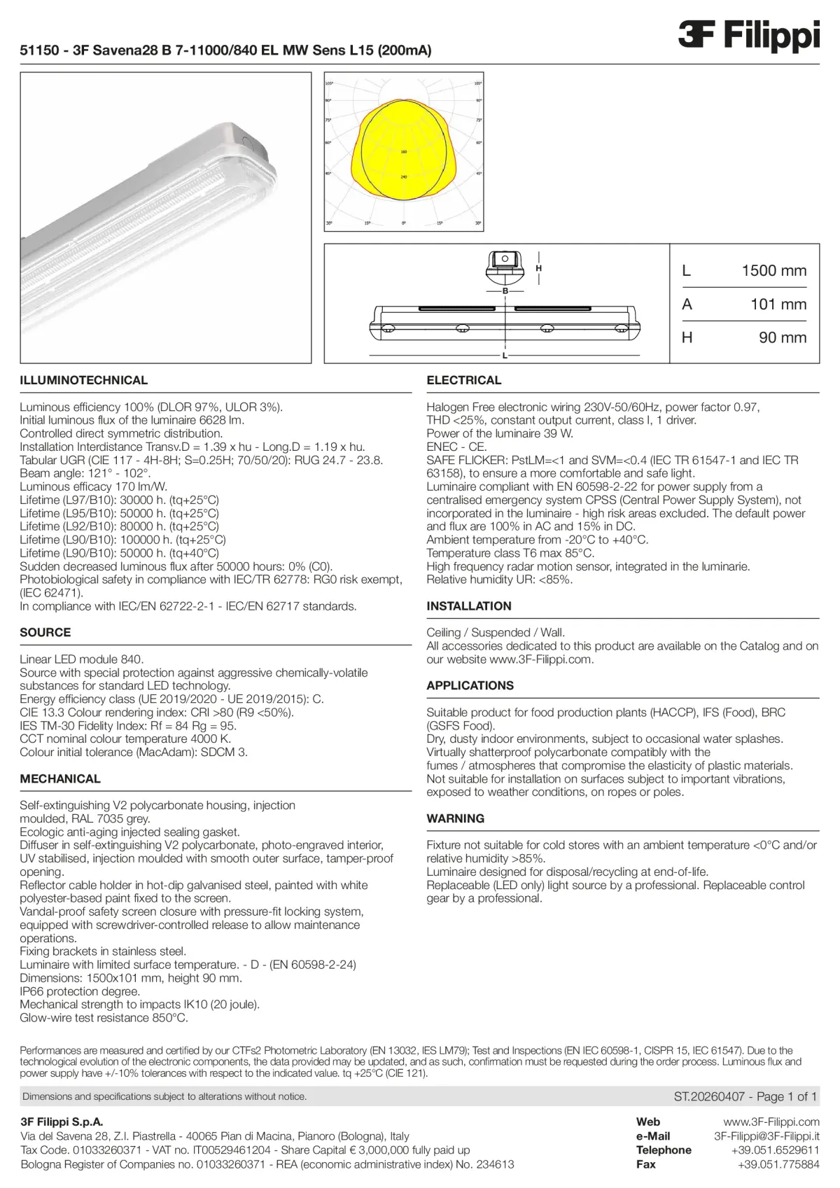 51150 - 3F Savena28 B 7-11000-840 EL MW Sens L15 (200mA) - Datasheet - en