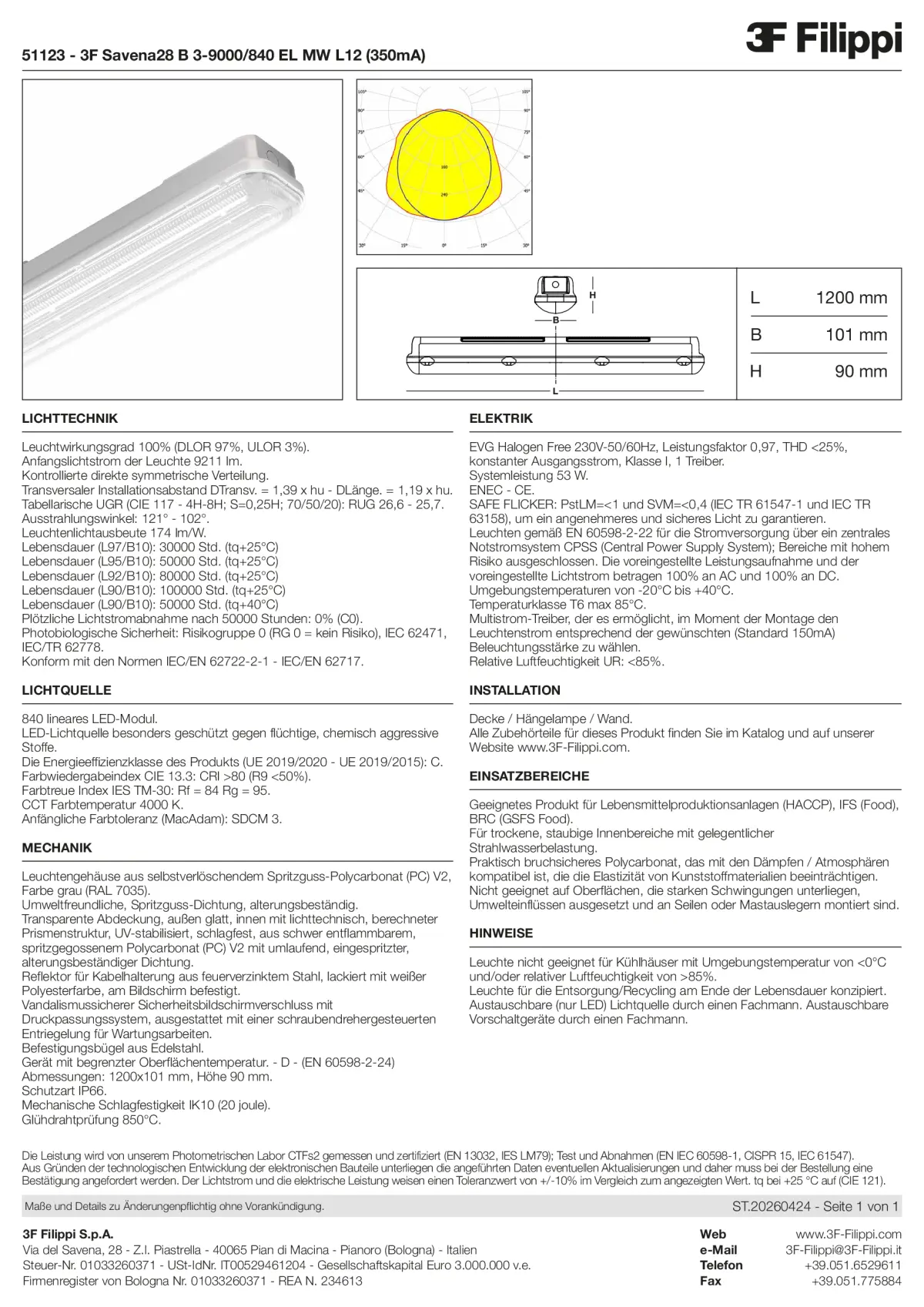 51123 - 3F Savena28 B 3-9000-840 EL MW L12 (350mA) - Datasheet - de