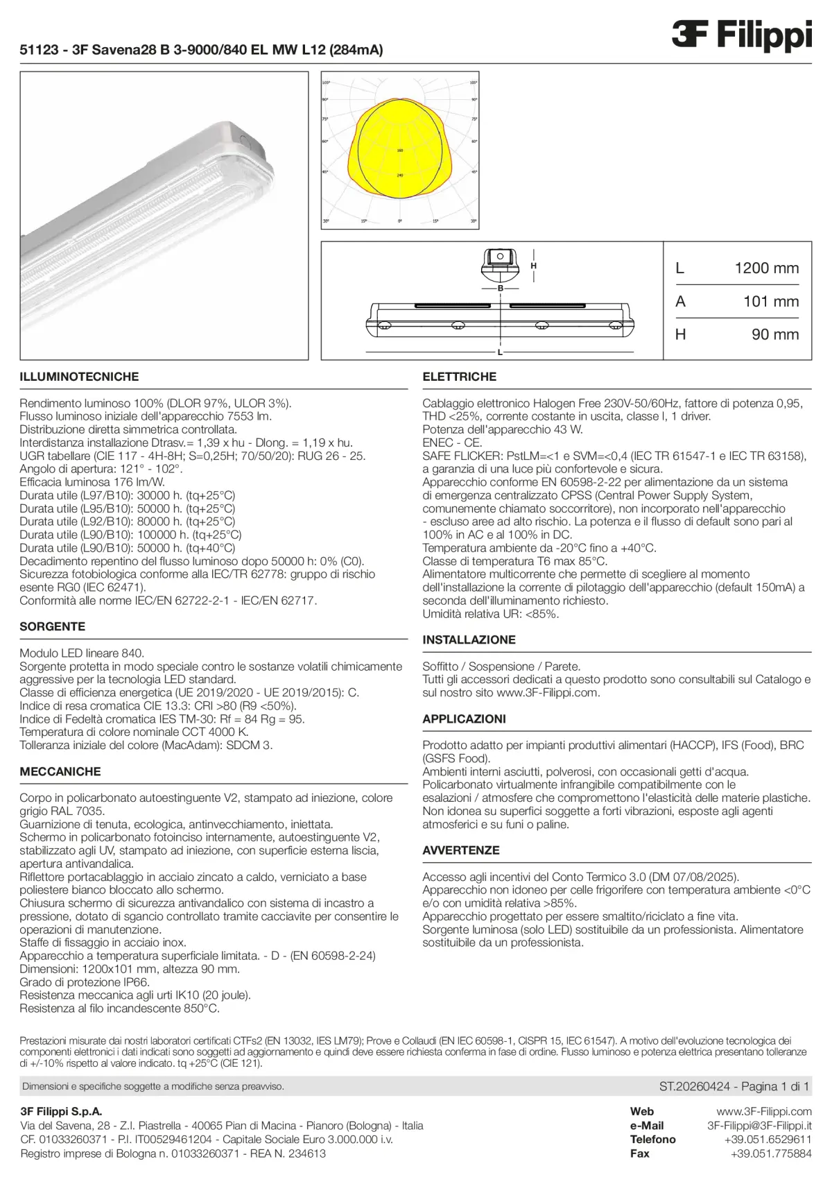 51123 - 3F Savena28 B 3-9000-840 EL MW L12 (284mA) - Datasheet - it