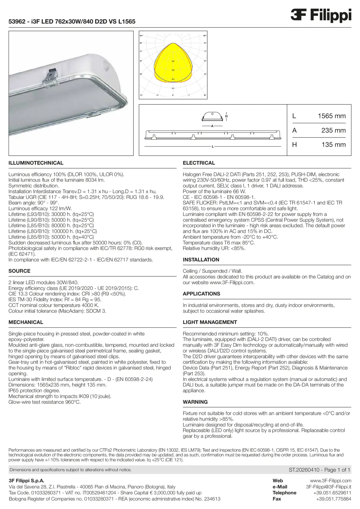 53962 - i3F LED 762x30W-840 D2D VS L1565 - Datasheet - en