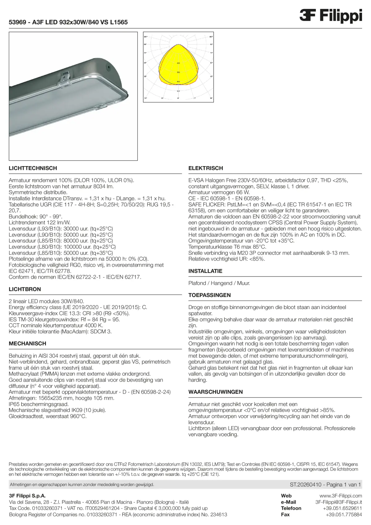 53969 - A3F LED 932x30W-840 VS L1565 - Datasheet - nl