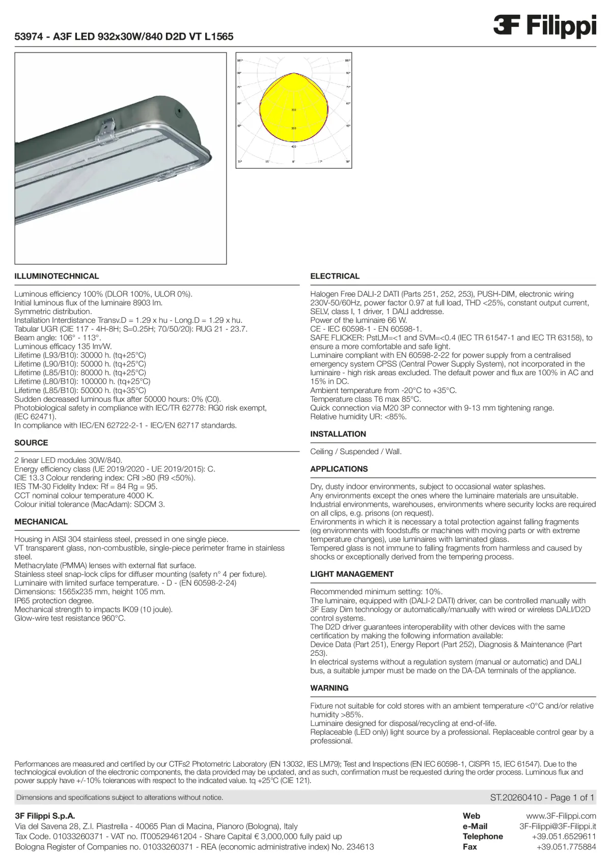 53974 - A3F LED 932x30W-840 D2D VT L1565 - Datasheet - en