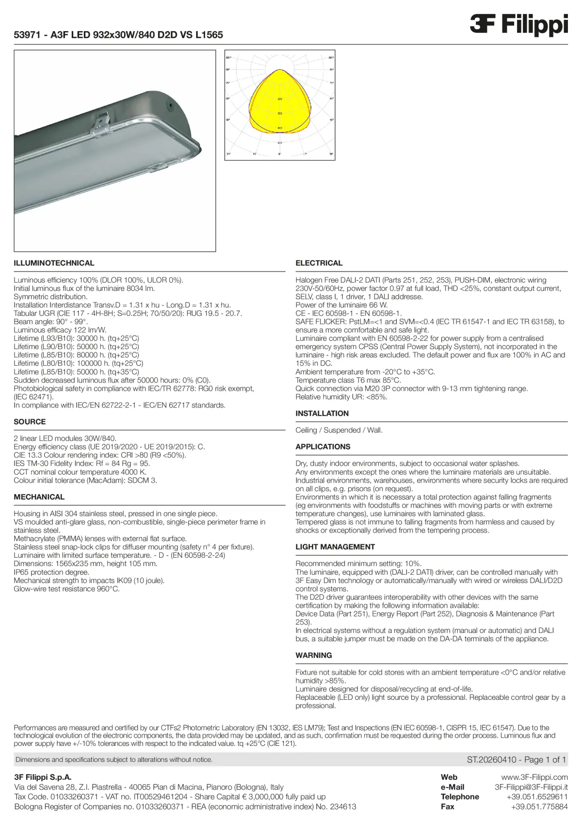 53971 - A3F LED 932x30W-840 D2D VS L1565 - Datasheet - en