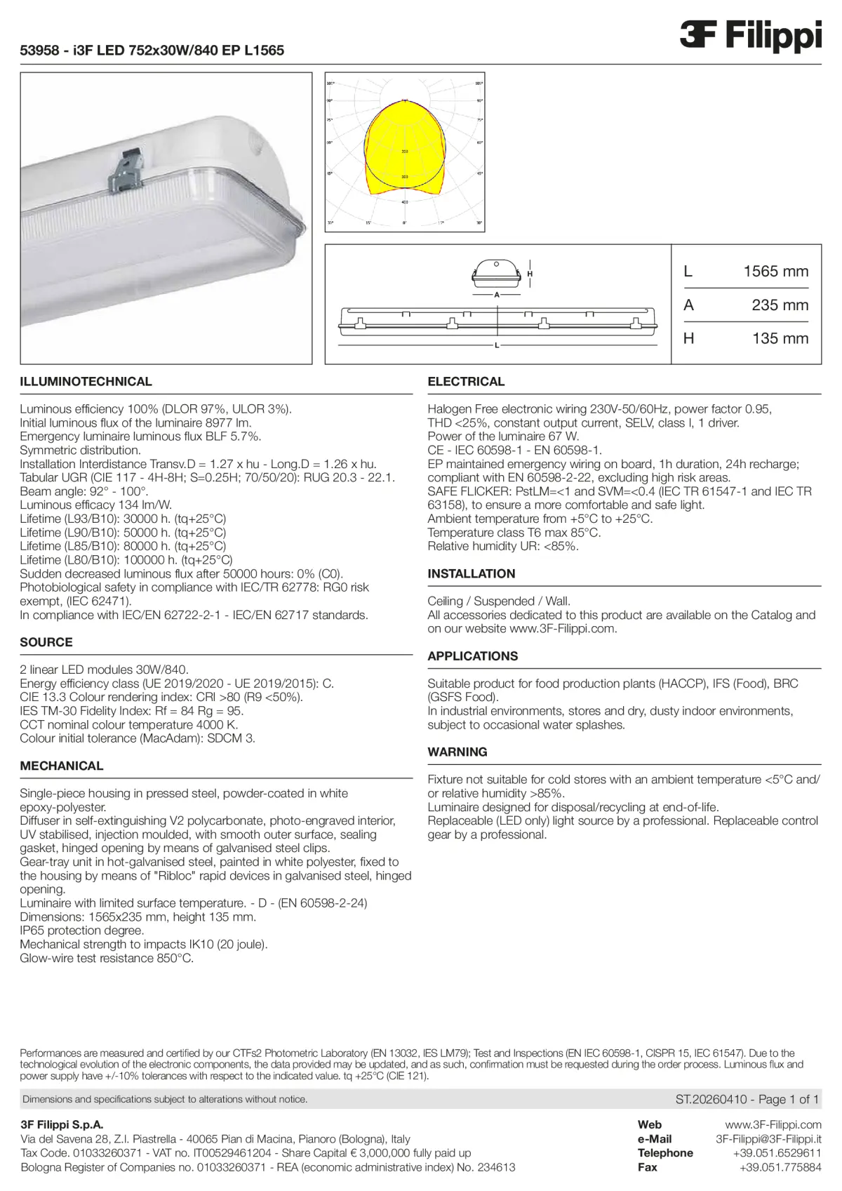 53958 - i3F LED 752x30W-840 EP L1565 - Datasheet - en