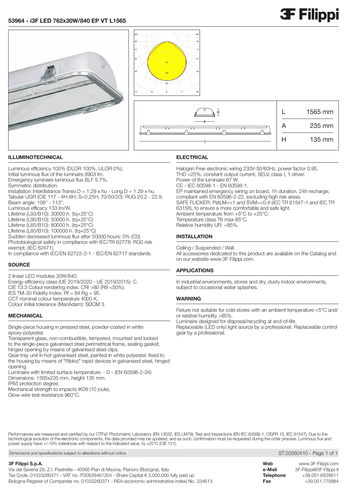 53964 - i3F LED 762x30W-840 EP VT L1565 - Datasheet - en