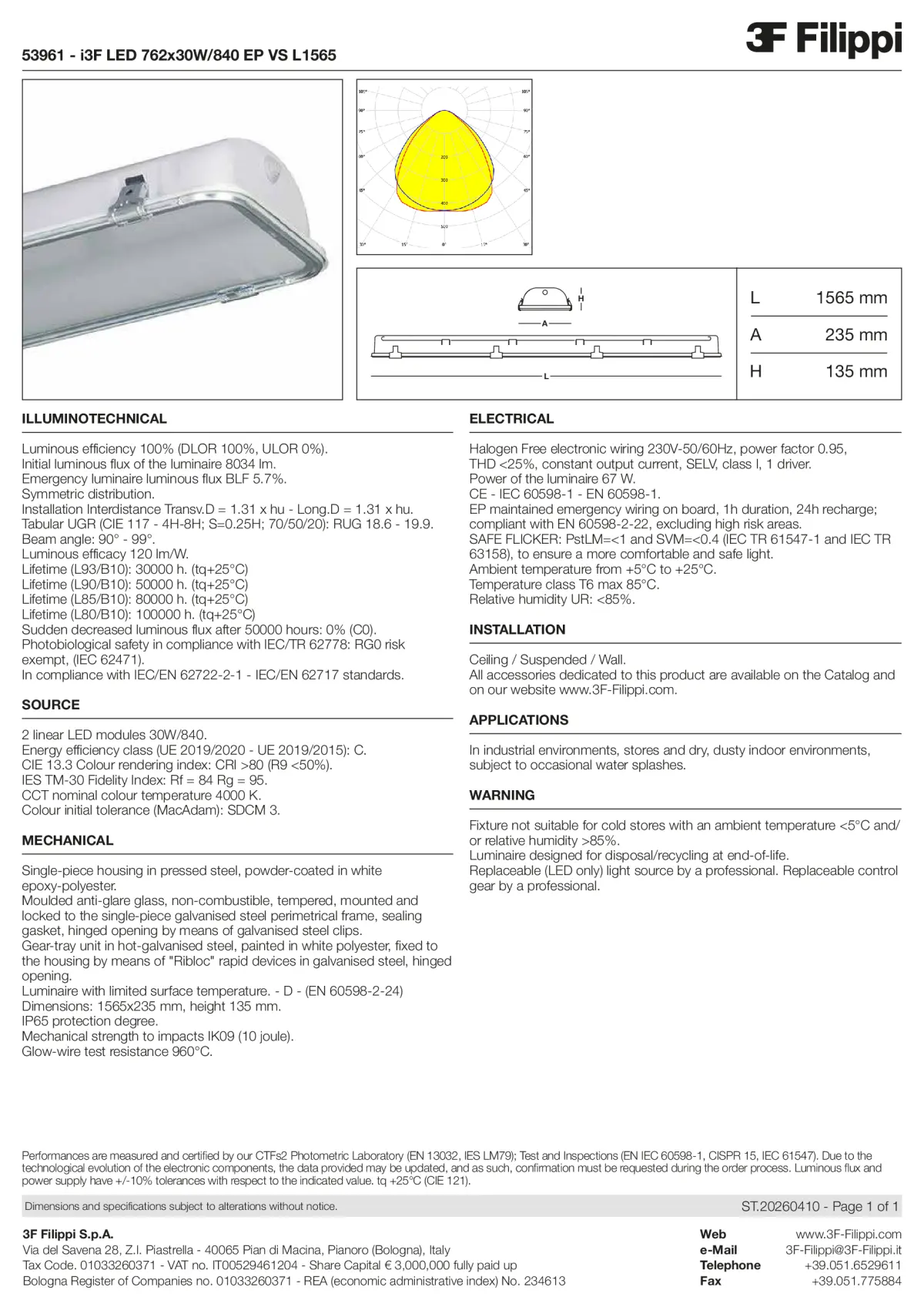 53961 - i3F LED 762x30W-840 EP VS L1565 - Datasheet - en