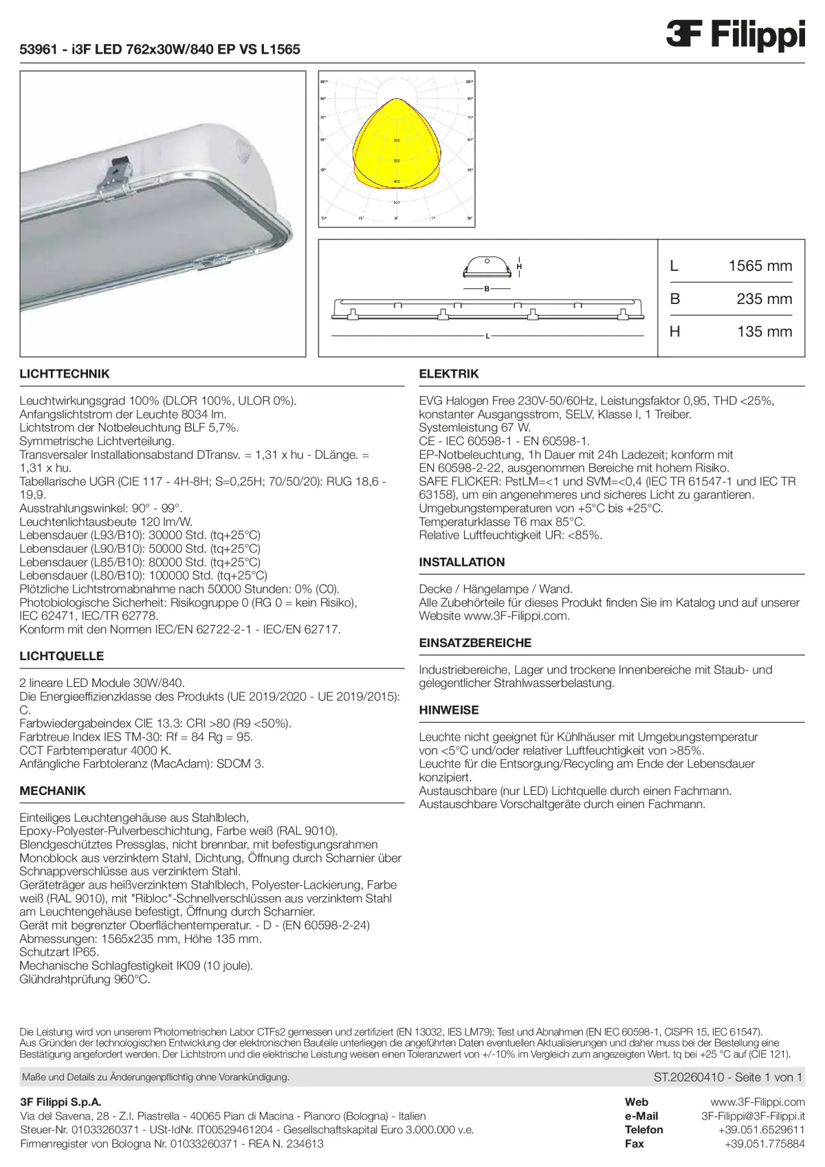 53961 - i3F LED 762x30W-840 EP VS L1565 - Datasheet - de