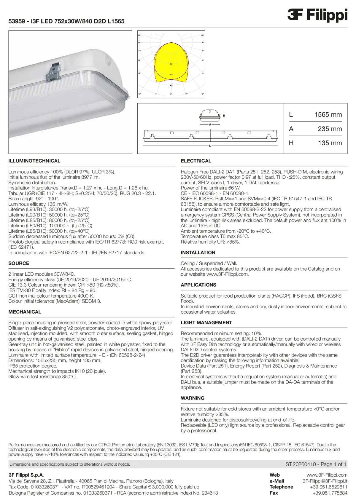 53959 - i3F LED 752x30W-840 D2D L1565 - Datasheet - en