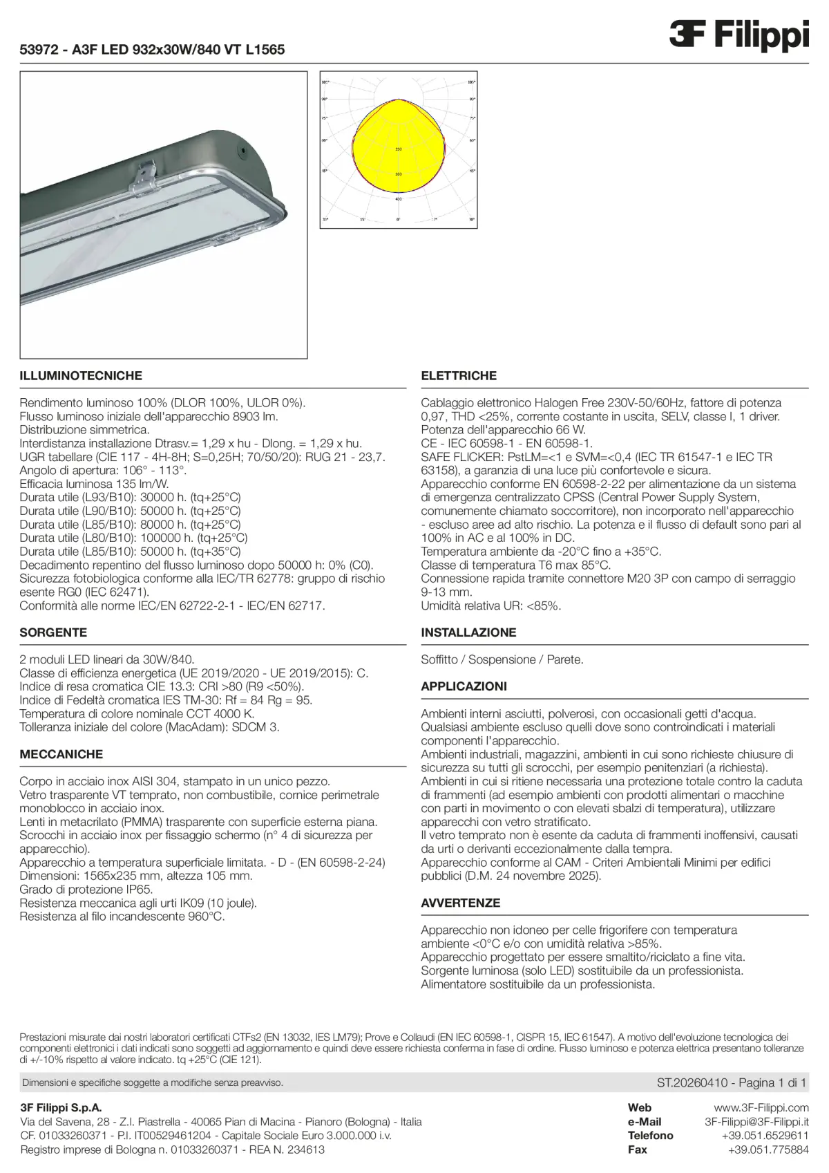 53972 - A3F LED 932x30W-840 VT L1565 - Datasheet - it