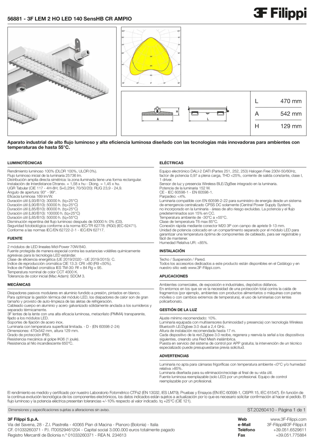 56881 - 3F LEM 2 HO LED 140 SensHB CR AMPIO - Datasheet - es