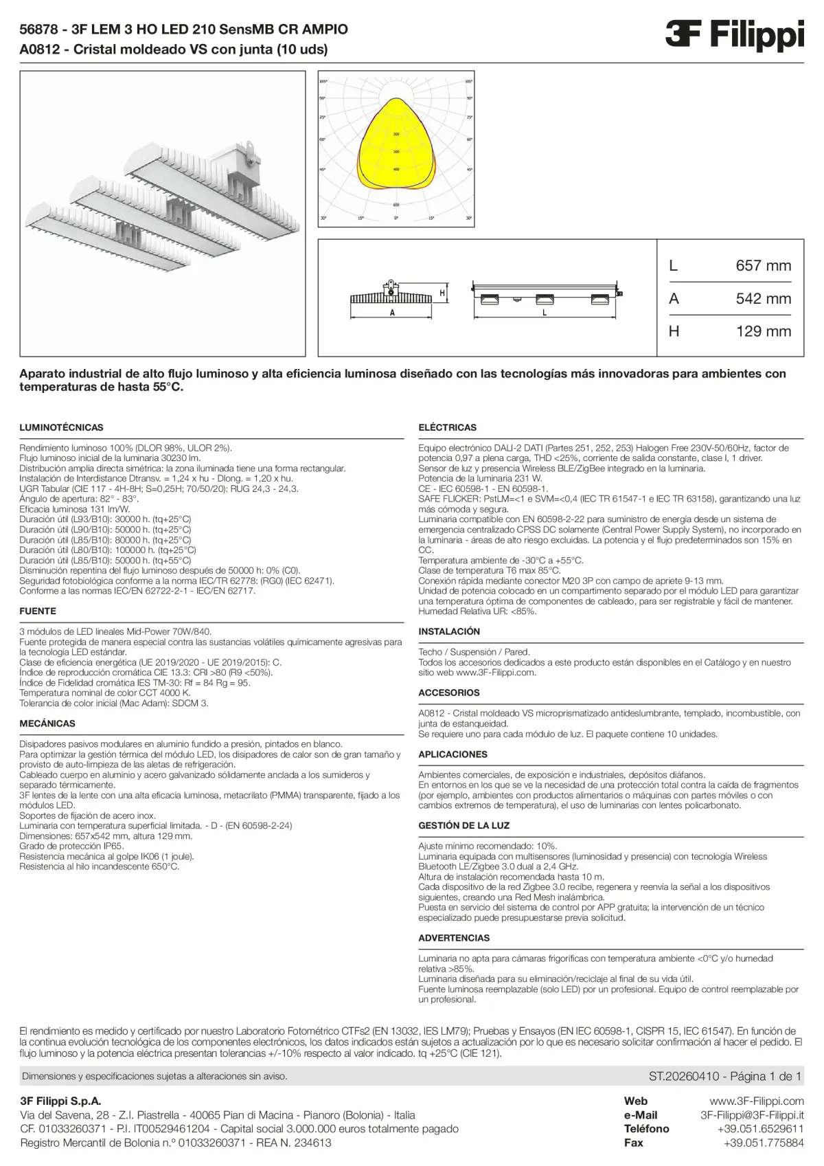 56878+A0812 - 3F LEM 3 HO LED 210 SensMB CR AMPIO + VS - Datasheet - es