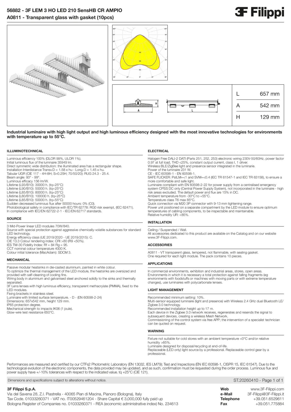 56882+A0811 - 3F LEM 3 HO LED 210 SensHB CR AMPIO + VT - Datasheet - en