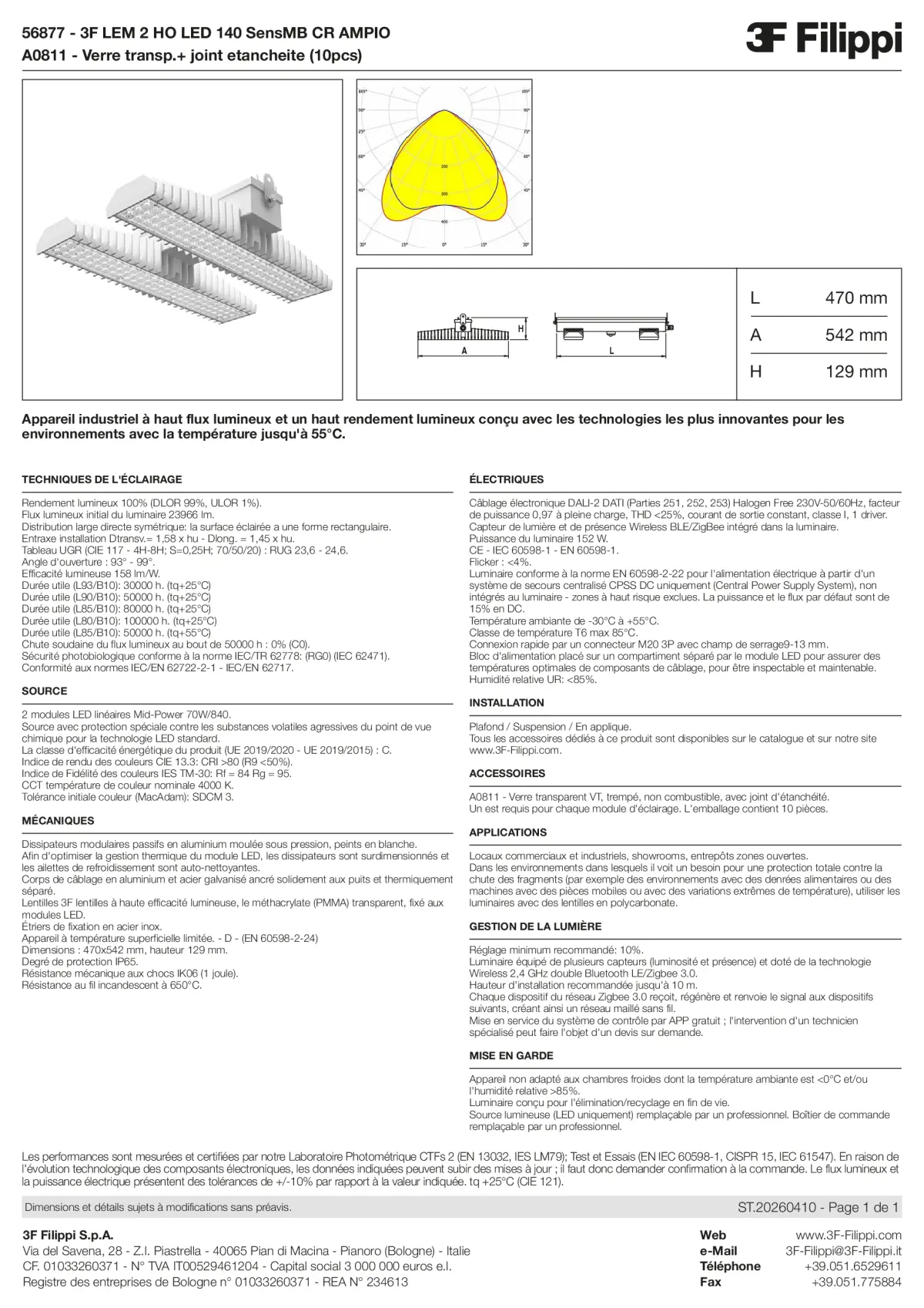 56877+A0811 - 3F LEM 2 HO LED 140 SensMB CR AMPIO + VT - Datasheet - fr