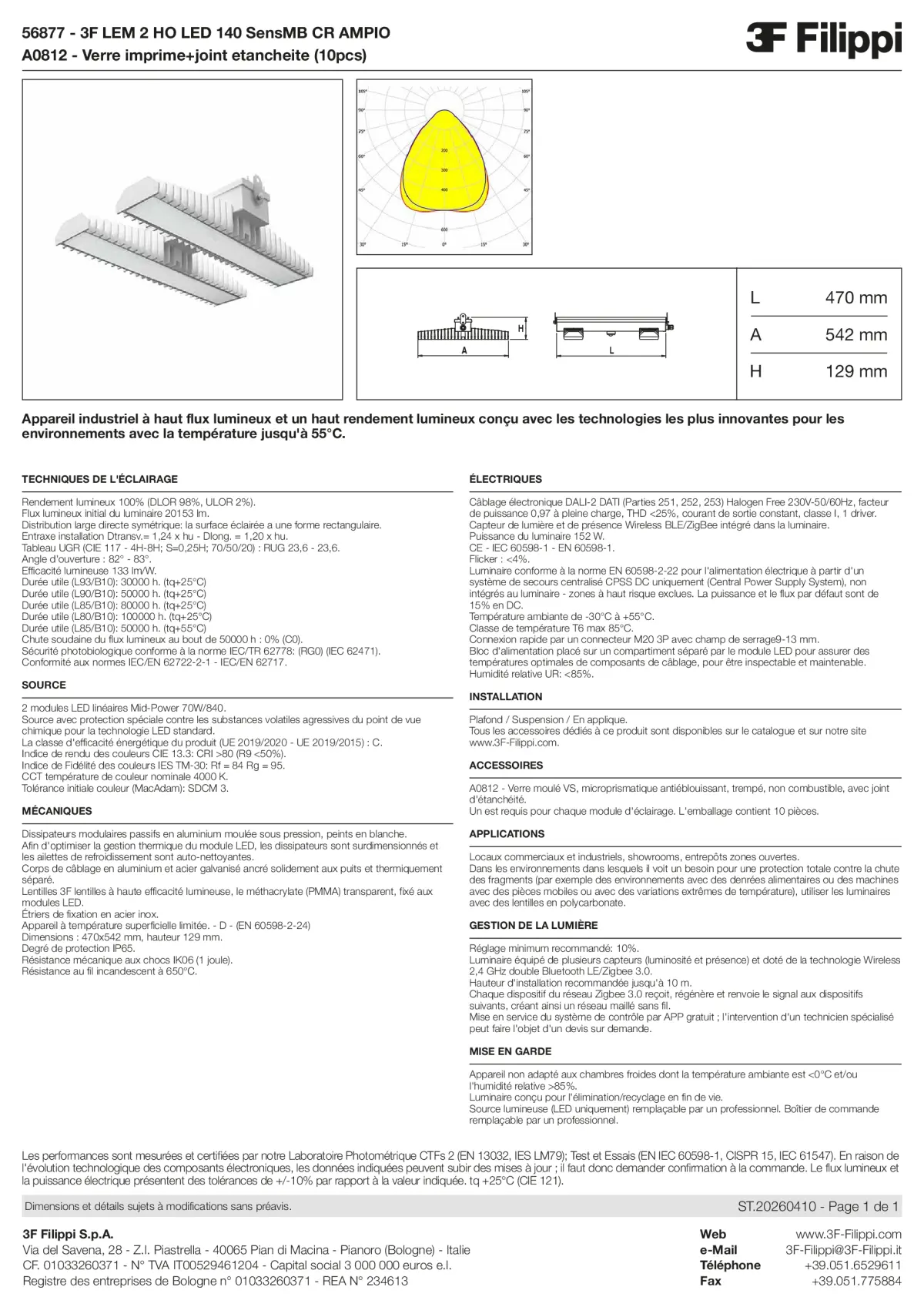 56877+A0812 - 3F LEM 2 HO LED 140 SensMB CR AMPIO + VS - Datasheet - fr