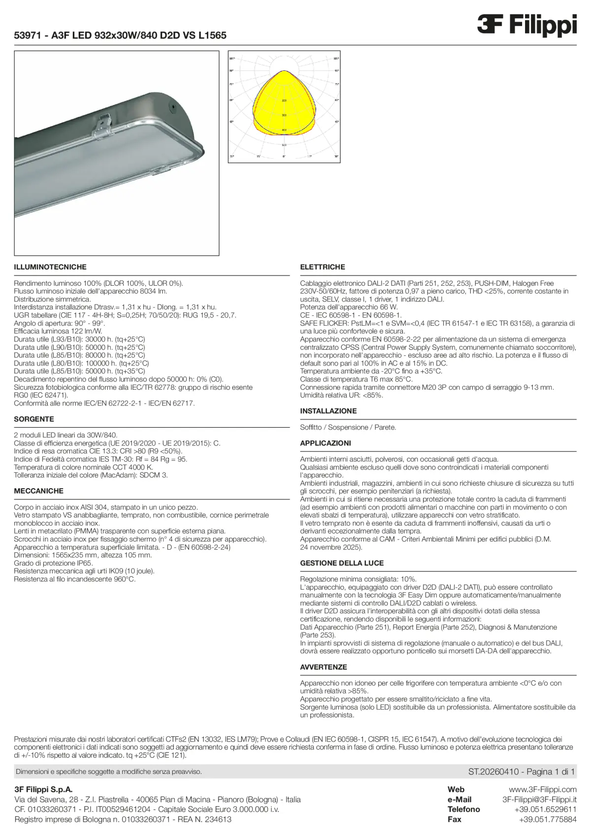 53971 - A3F LED 932x30W-840 D2D VS L1565 - Datasheet - it