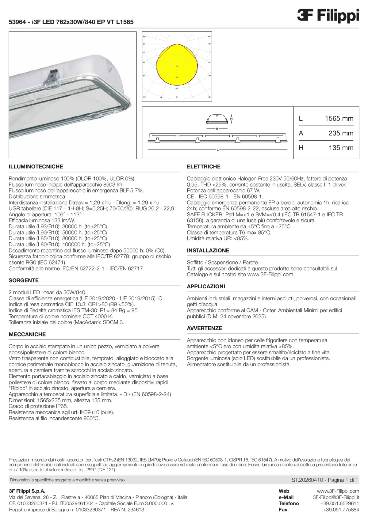 53964 - i3F LED 762x30W-840 EP VT L1565 - Datasheet - it