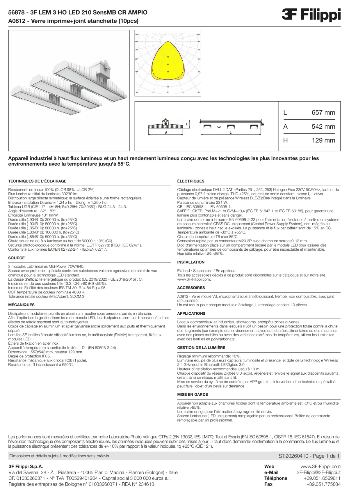 56878+A0812 - 3F LEM 3 HO LED 210 SensMB CR AMPIO + VS - Datasheet - fr
