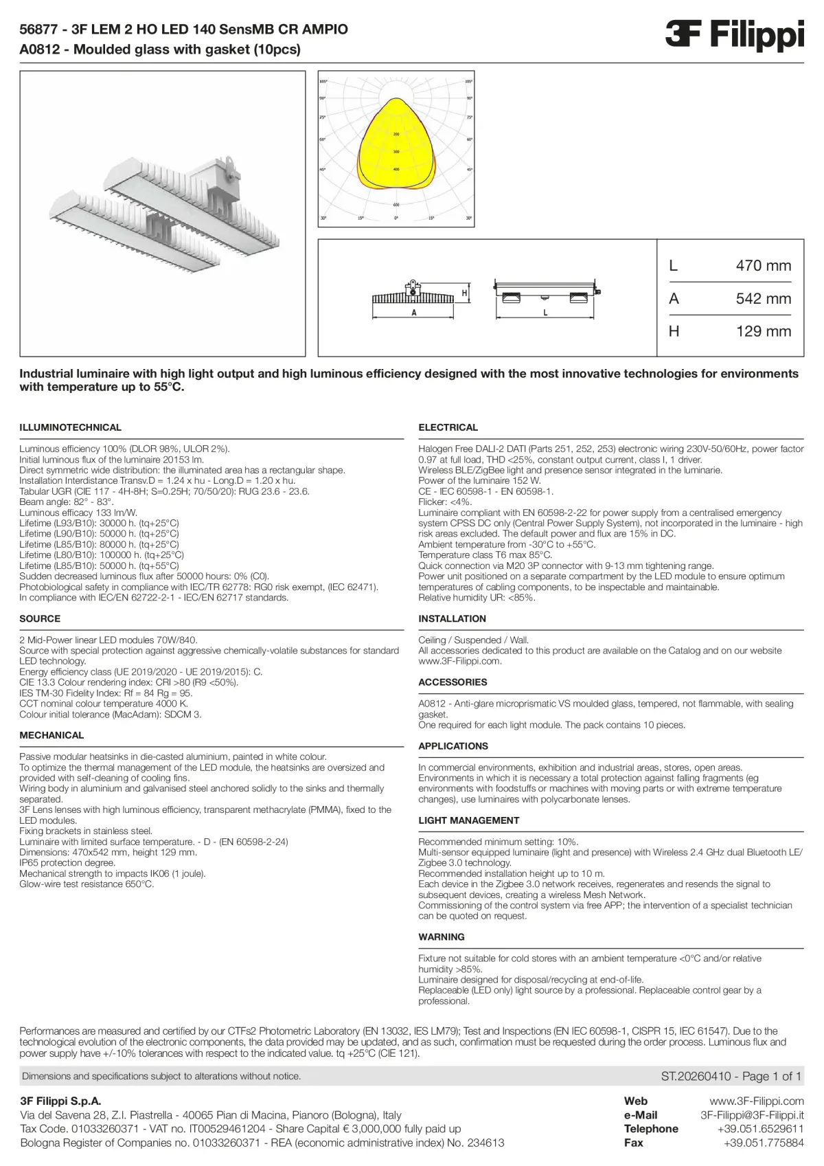 56877+A0812 - 3F LEM 2 HO LED 140 SensMB CR AMPIO + VS - Datasheet - en