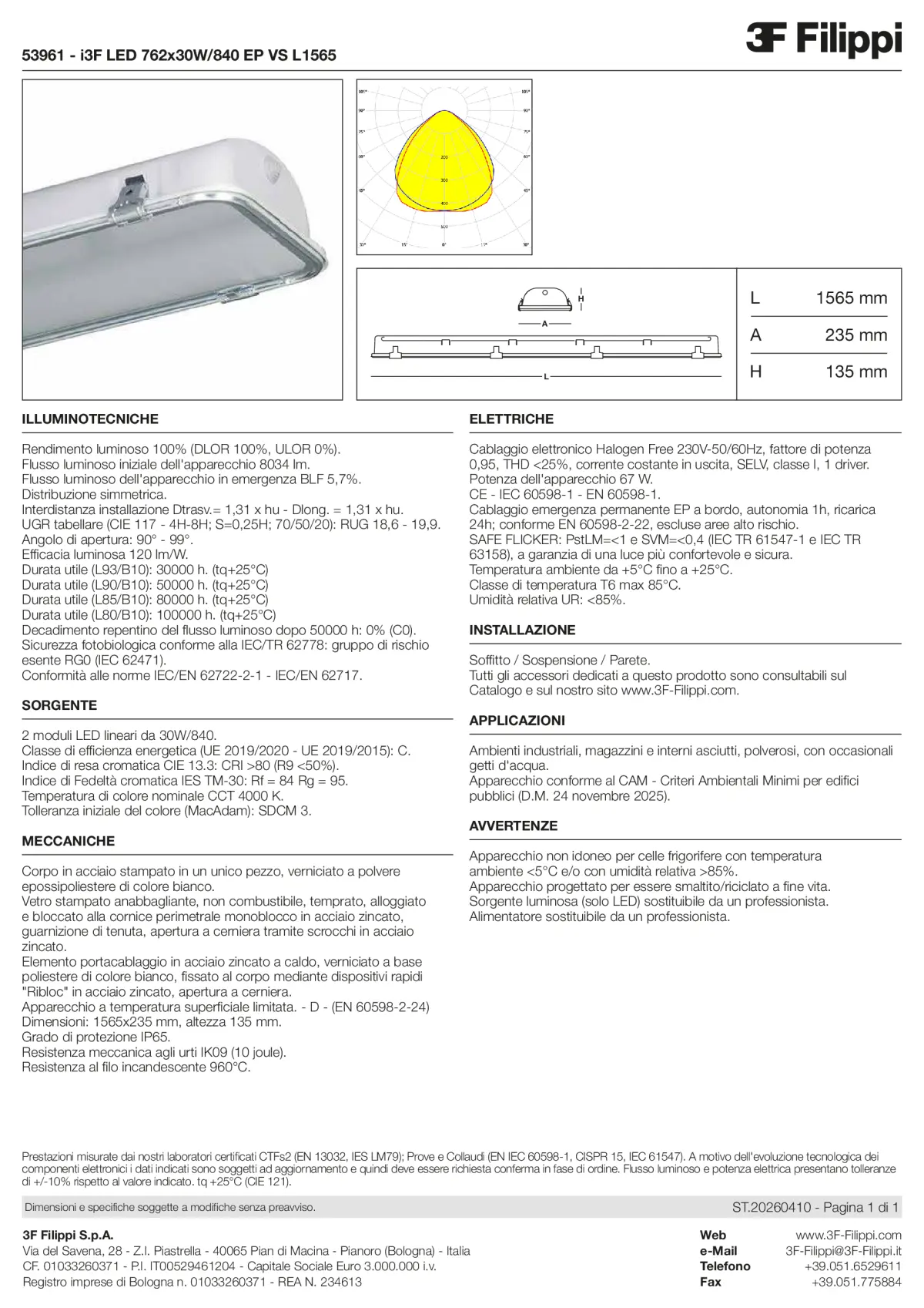 53961 - i3F LED 762x30W-840 EP VS L1565 - Datasheet - it