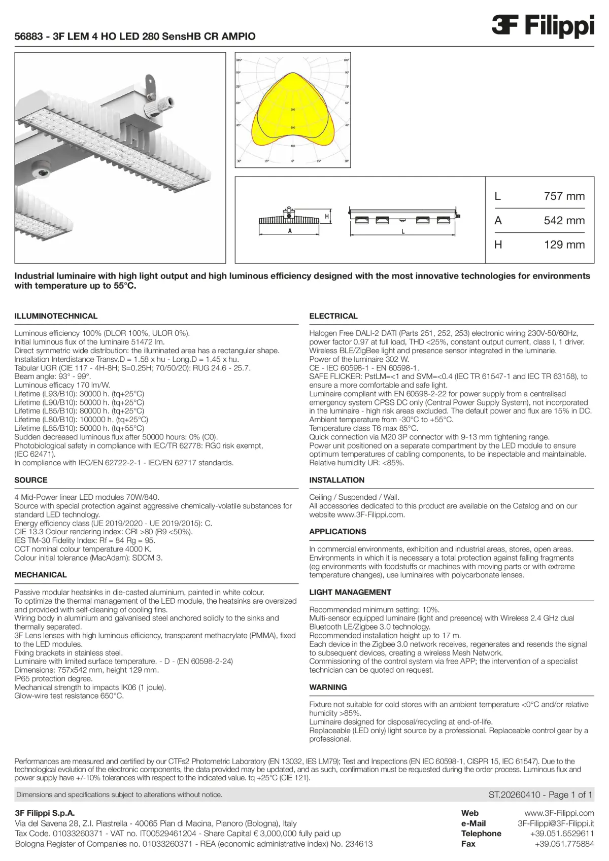 56883 - 3F LEM 4 HO LED 280 SensHB CR AMPIO - Datasheet - en
