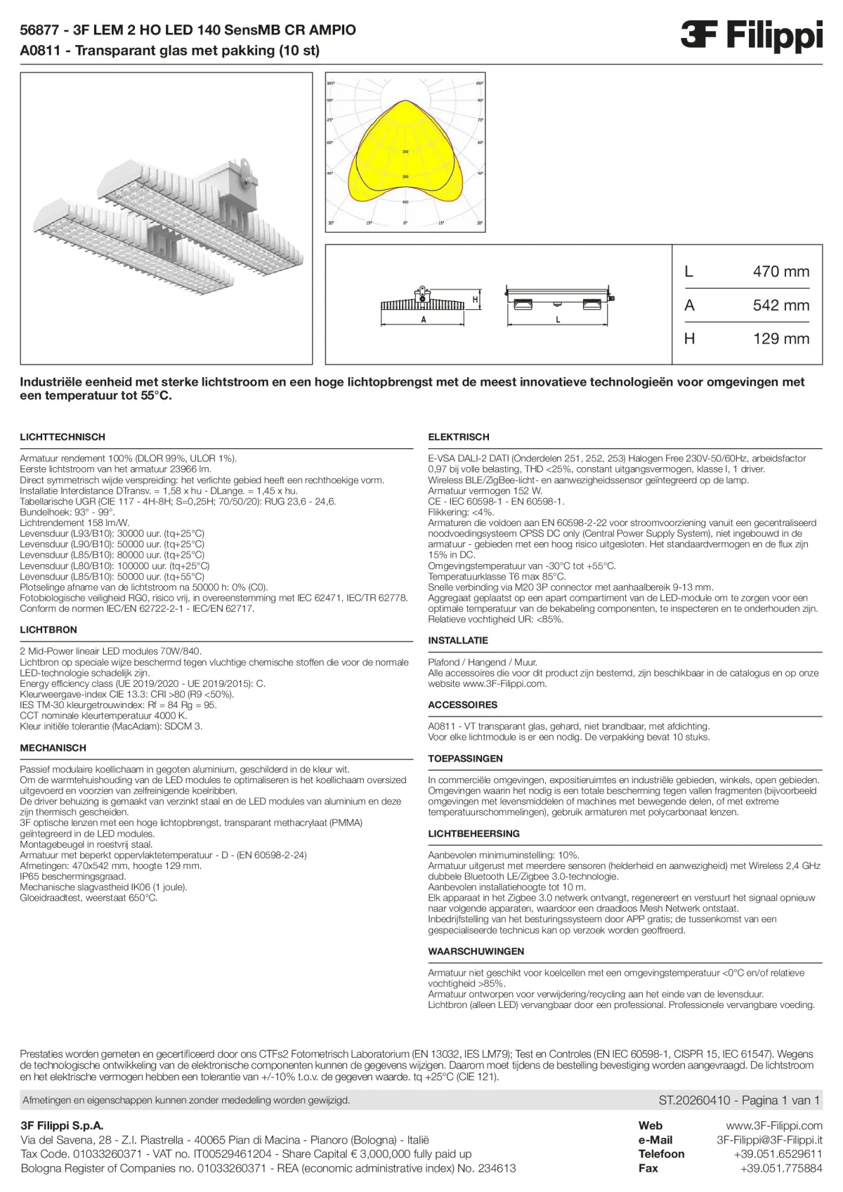 56877+A0811 - 3F LEM 2 HO LED 140 SensMB CR AMPIO + VT - Datasheet - nl