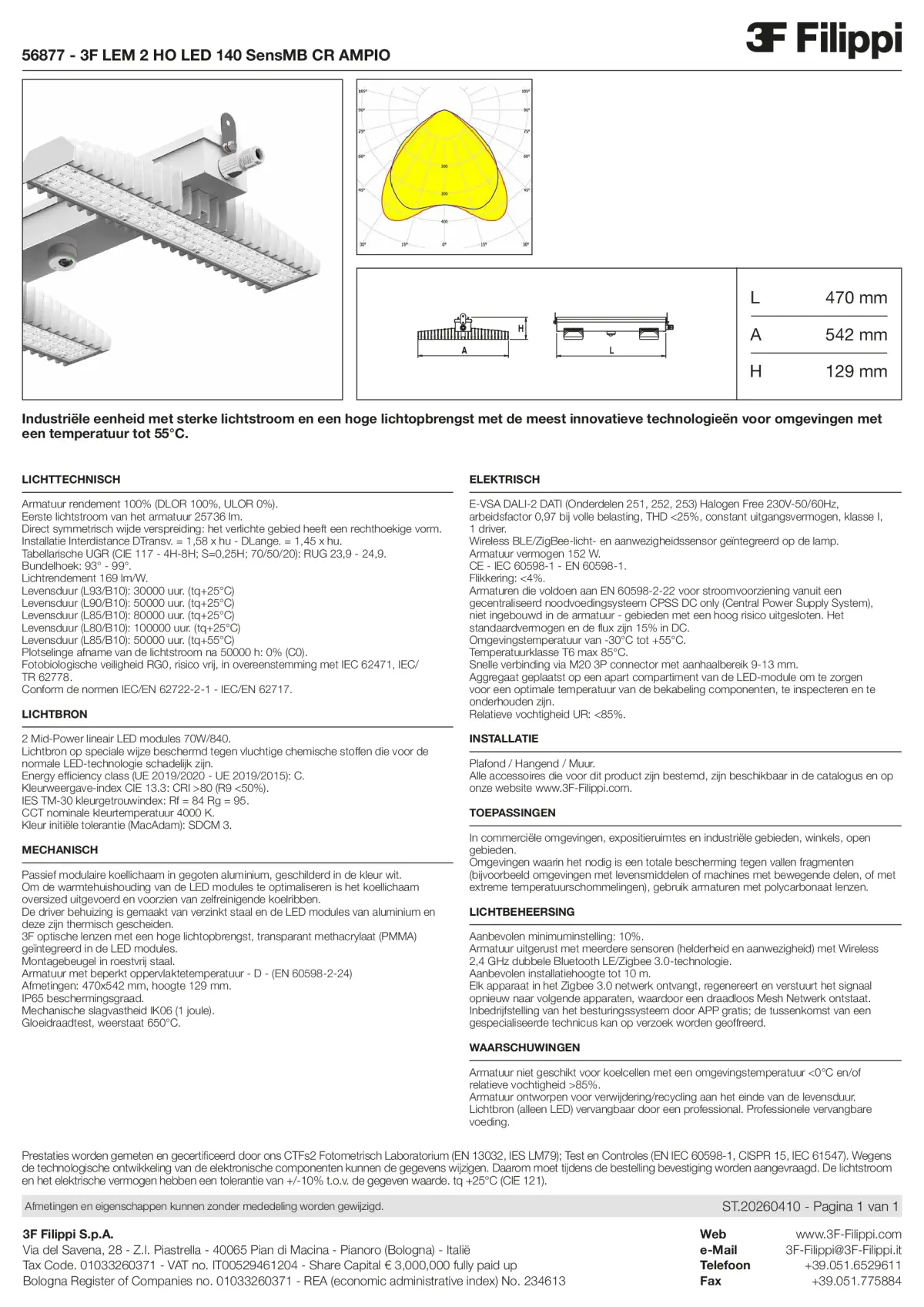 56877 - 3F LEM 2 HO LED 140 SensMB CR AMPIO - Datasheet - nl