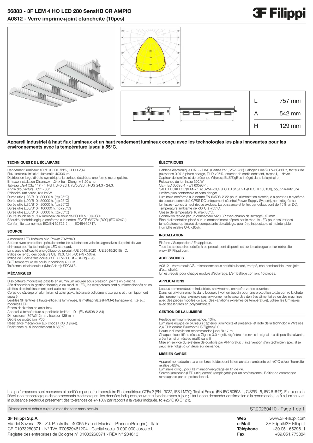 56883+A0812 - 3F LEM 4 HO LED 280 SensHB CR AMPIO + VS - Datasheet - fr