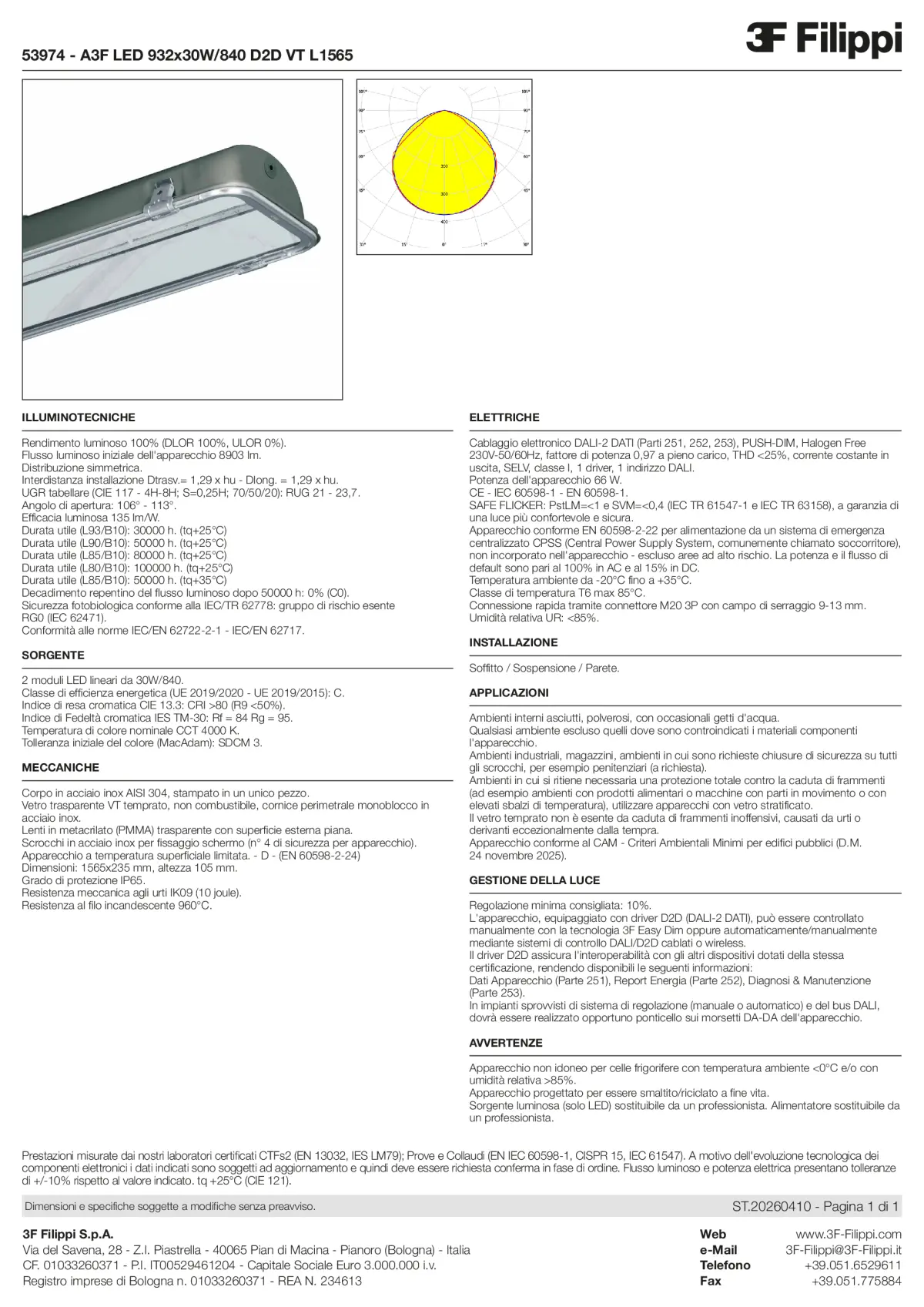 53974 - A3F LED 932x30W-840 D2D VT L1565 - Datasheet - it