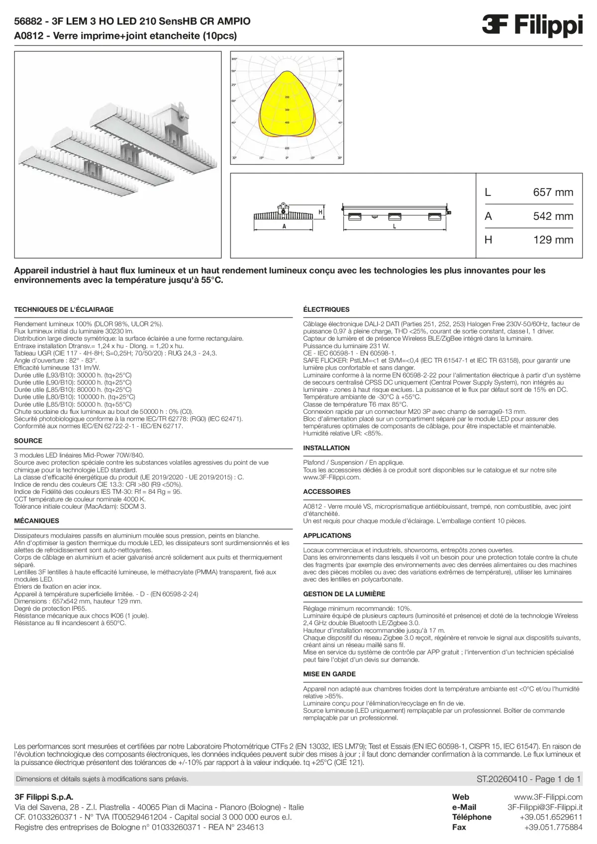 56882+A0812 - 3F LEM 3 HO LED 210 SensHB CR AMPIO + VS - Datasheet - fr