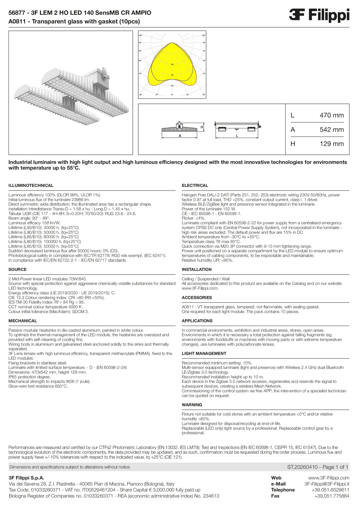 56877+A0811 - 3F LEM 2 HO LED 140 SensMB CR AMPIO + VT - Datasheet - en